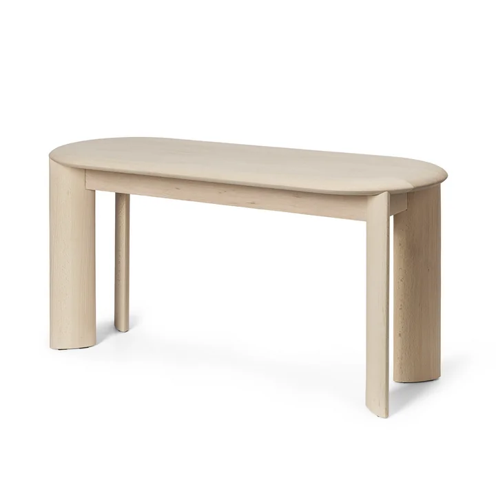 Ferm Living - Bevel Banc, 90 x 35 cm, hêtre huilé blanc