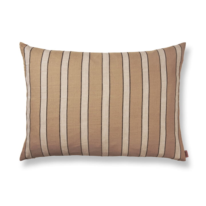 ferm Living - Brown Cotton Coussin, 60 x 40 cm, Stripes