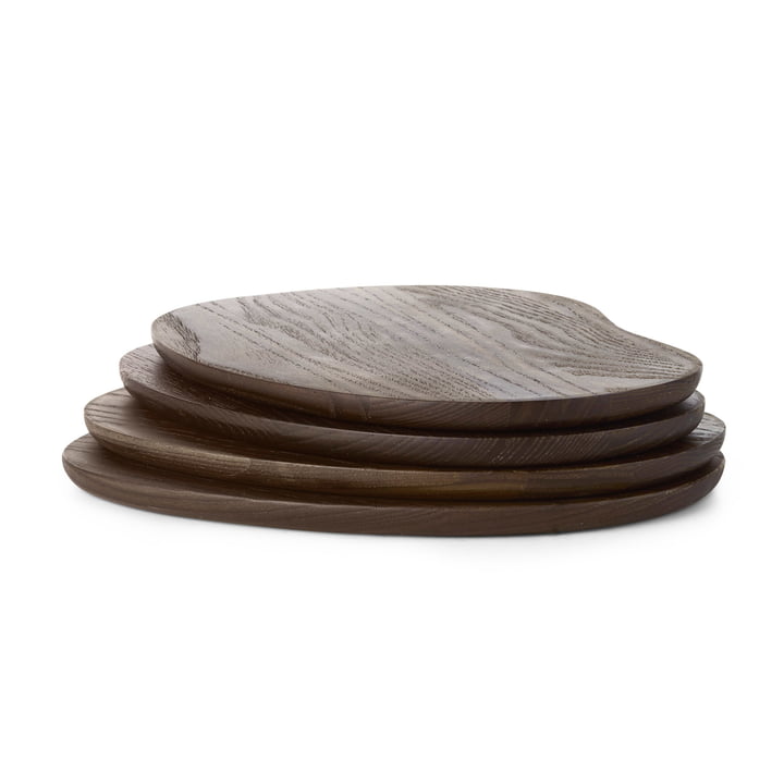 ferm Living - Cairn Butter Boards, marron foncé (set de 4)