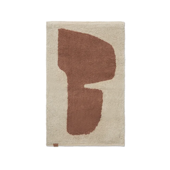 Lay Tapis de sol lavable de Ferm Living dans la finition parchment / rust
