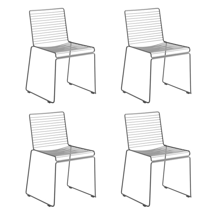 Hay - Hee Dining Chair, gris asphalte (lot de 4)