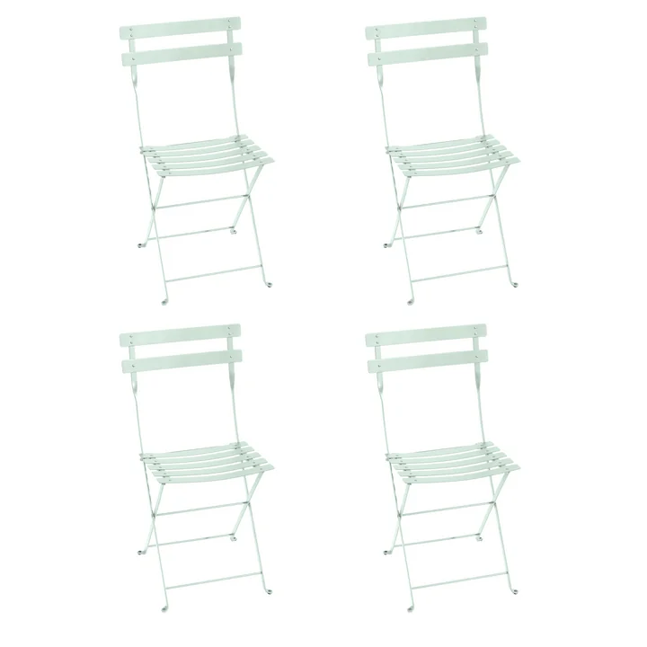 Fermob - Bistro Chaise pliante en métal, menthe verte (lot de 4)