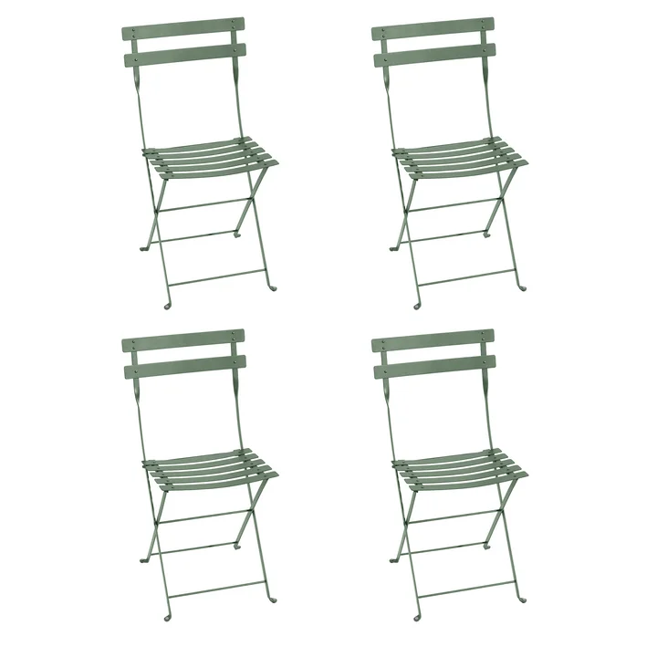 Fermob - Bistro Chaise pliante en métal, cactus (lot de 4)