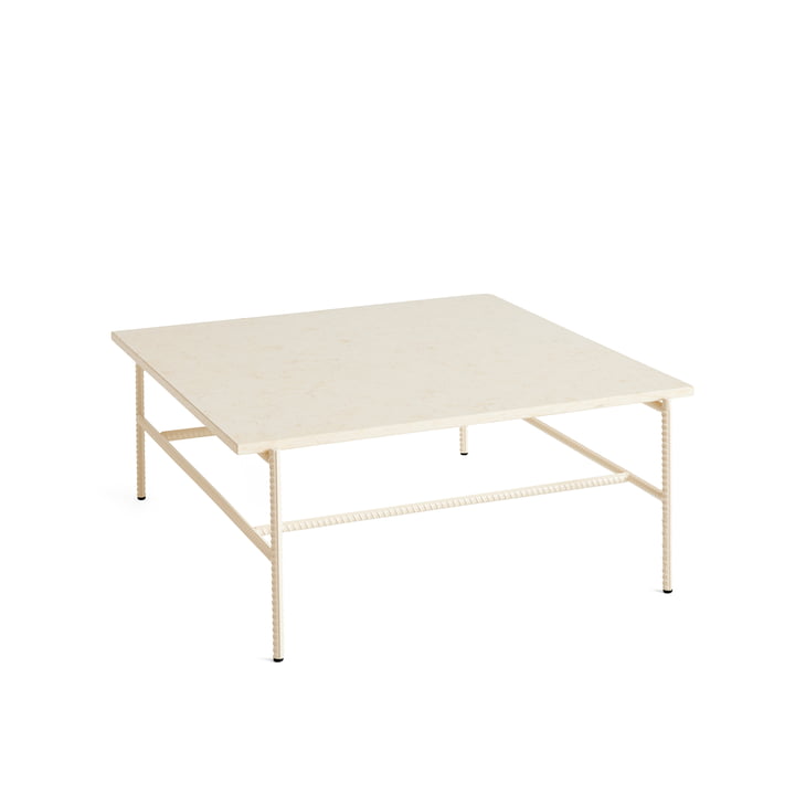Rebar Coffee Table, 80 x 84 cm, marbre beige / albâtre de Hay