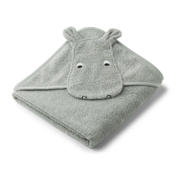 Albert Serviette de bain pour bébé avec capuche de LIEWOOD dans la version Hippo, dove blue