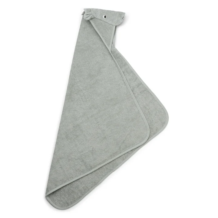 Albert Serviette de bain pour bébé avec capuche de LIEWOOD dans la version Hippo, dove blue