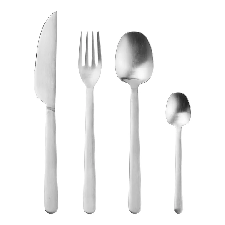 Broste Copenhagen - Nordic Bistro Couverts, Mat Satin Acier inoxydable (16 pièces)