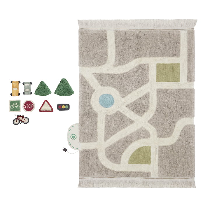 Eco-City Tapis de jeu, 120 x 170 cm, gris de Lorena Canals