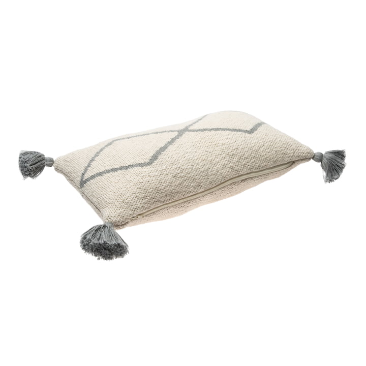 Coussin tricoté Little Oasis, 25 x 40 cm, naturel / gris de Lorena Canals