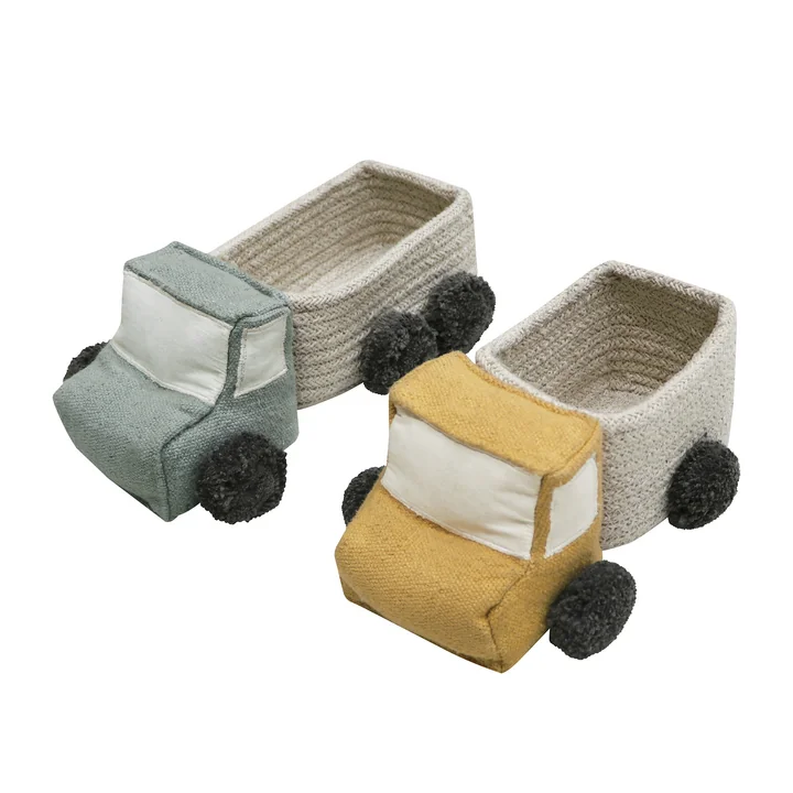 Camion jouet, jaune / bleu (set de 2) de Lorena Canals