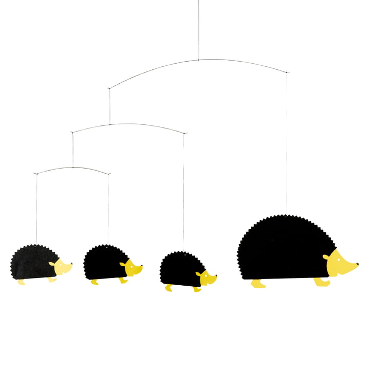 Mobile hérisson de Flensted Mobiles dans la couleur noir/jaune