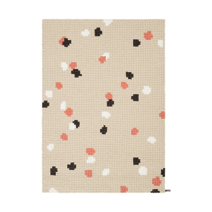 myfelt - Terra Sand Tapis de boules de feutre, 120 x 170 cm, beige / blanc / corail / anthracite