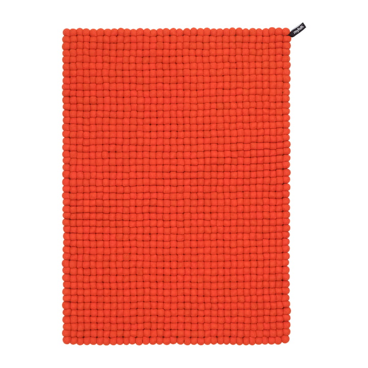 Mats Tapis de boules de feutre de myfelt dans la couleur rouge