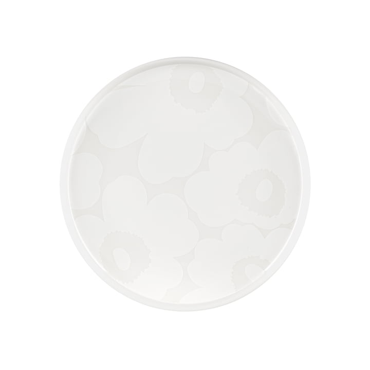 Oiva Unikko Assiette Ø 20 cm, blanc / blanc cassé de Marimekko