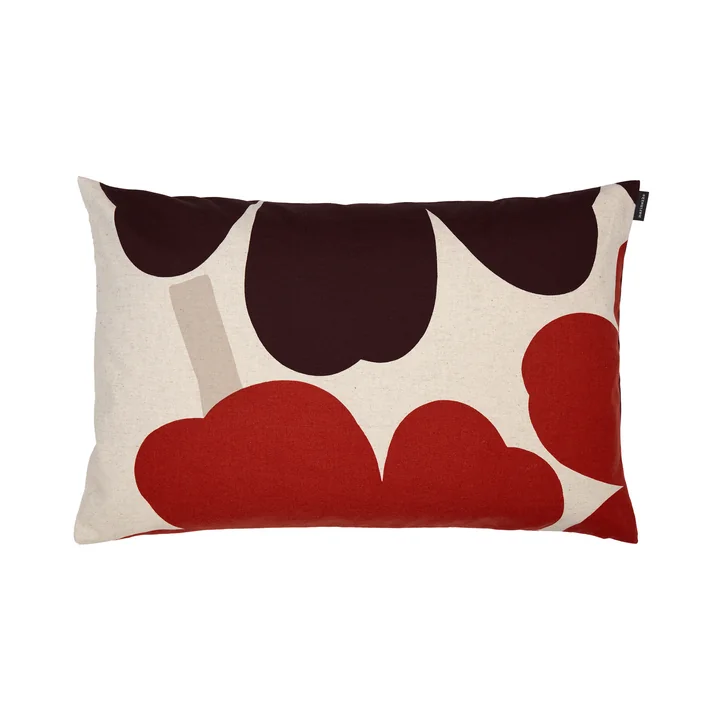 Unikko Taie d'oreiller 40 x 60 cm, coton blanc / rouge de Marimekko