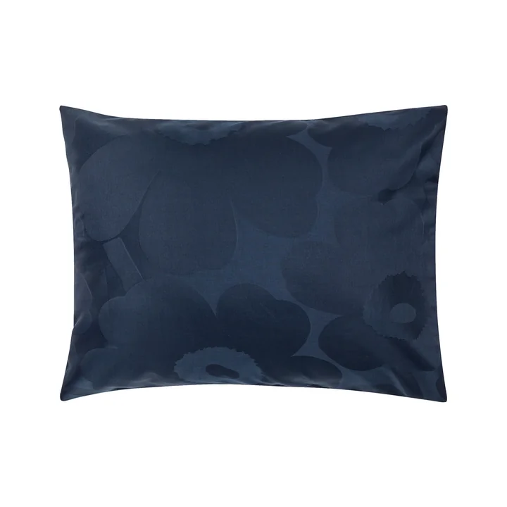Unikko Taie d'oreiller, 60 x 63 cm, bleu foncé / bleu de Marimekko