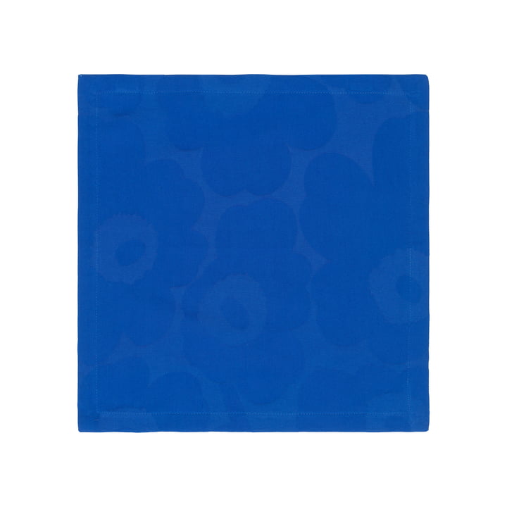 Marimekko - Unikko Serviette de table, 40 x 40 cm, bleu foncé / bleu