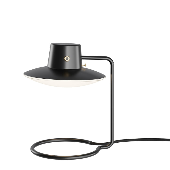 Louis Poulsen - AJ Oxford Lampe de table Base, Ø 22 x H 28 cm, métal noir / verre opale