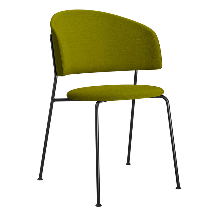 OUT Objekte unserer Tage - Wagner Dining Chair, tissu vert olive, piétement noir