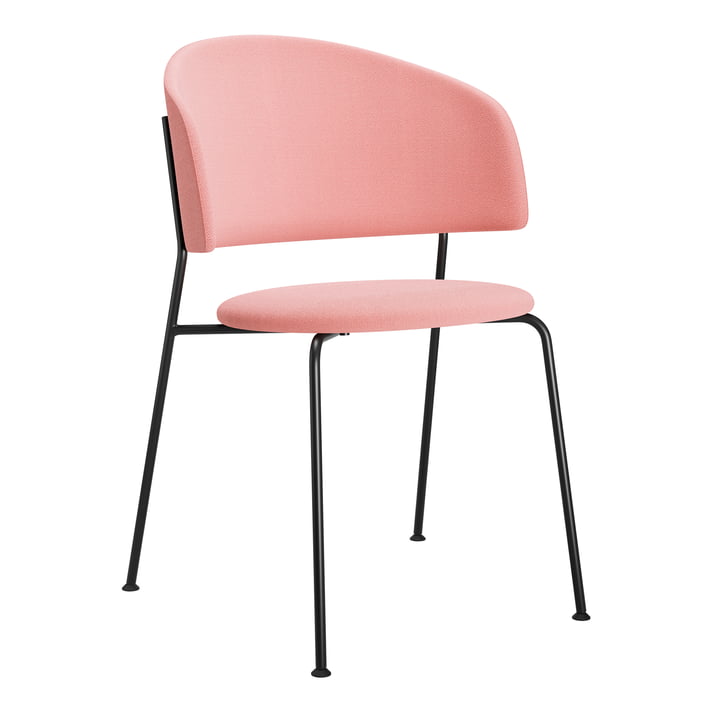 OUT Objekte unserer Tage - Wagner Dining Chair, tissu rose, piétement noir
