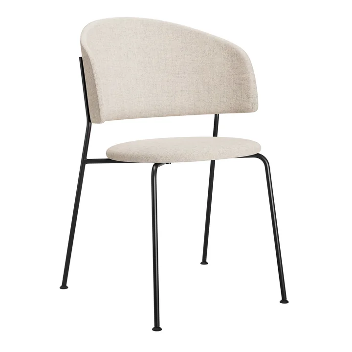 OUT Objekte unserer Tage - Wagner Dining Chair, tissu beige, piétement noir