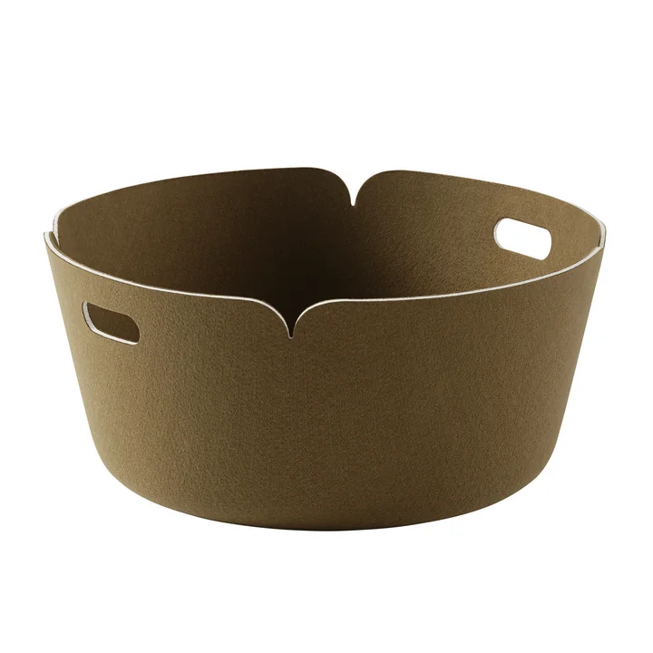 Muuto - Restore Panier de rangement rond, marron-vert