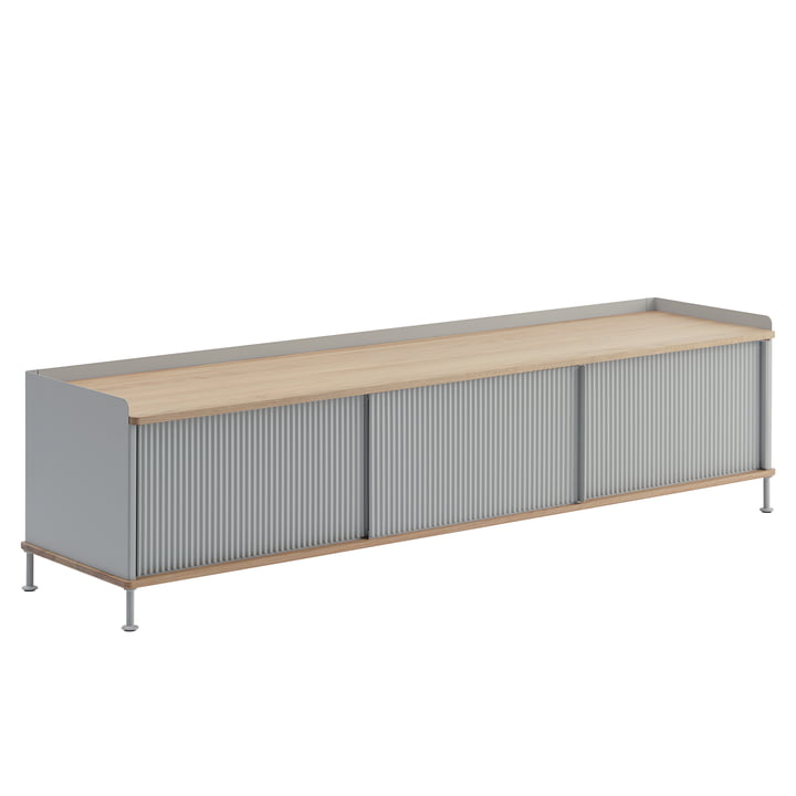 Muuto - Enfold Sideboard , 186 x 45 cm, chêne / gris