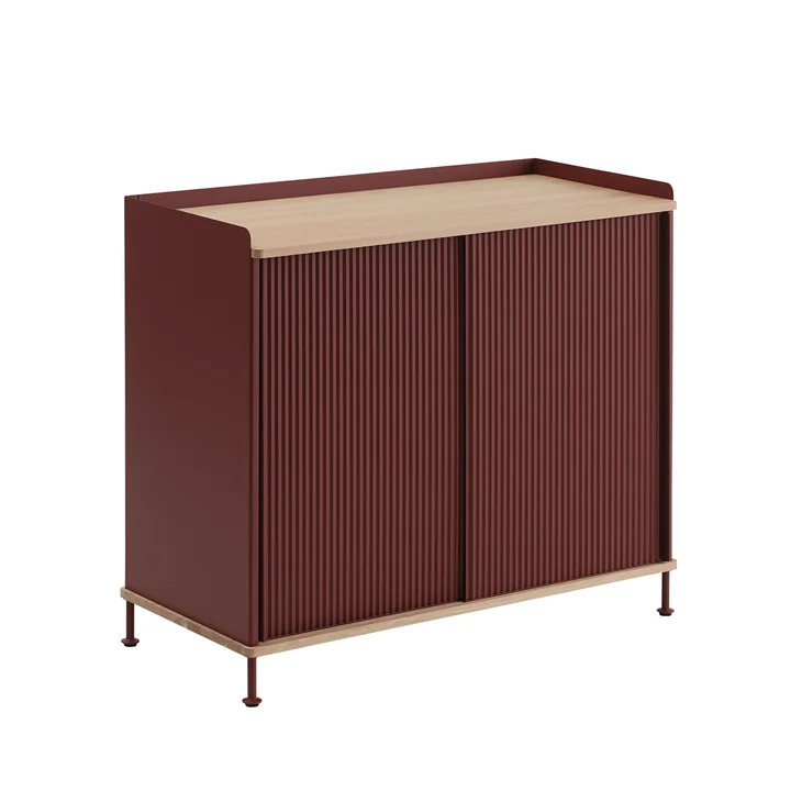 Muuto - Enfold Sideboard haut, chêne / deep red