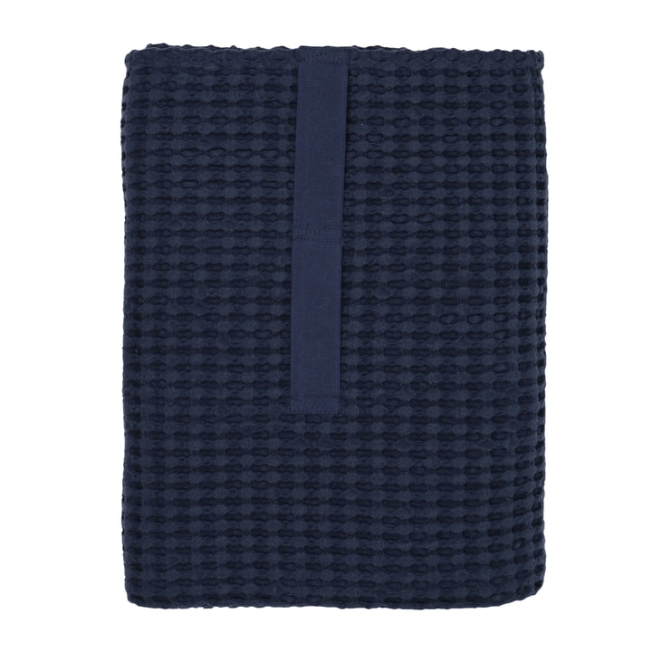 Big Waffle Drap de bain & Couverture, 100 x 150 cm, bleu foncé de The Organic Company