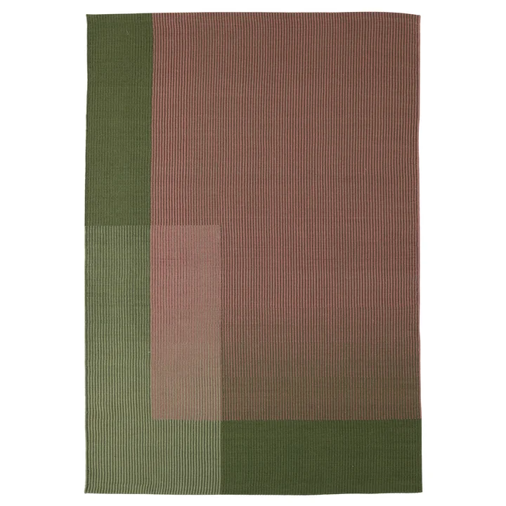 Haze 3 tapis de laine, 200 x 300 cm, vert / rose de nanimarquina