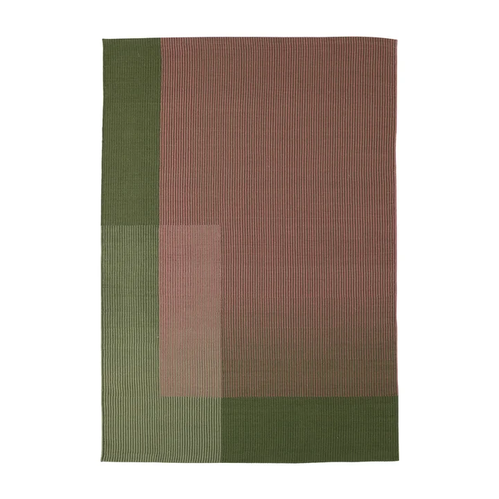 Haze 3 tapis de laine, 170 x 240 cm, vert / rose de nanimarquina