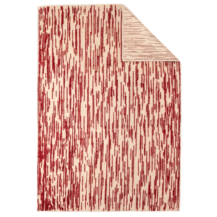 Doblecara 3 tapis de laine, réversible, 200 x 300 cm, beige / rouge de nanimarquina
