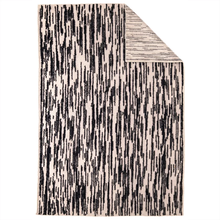 Doblecara 1 tapis de laine, réversible, 200 x 300 cm, noir / blanc de nanimarquina