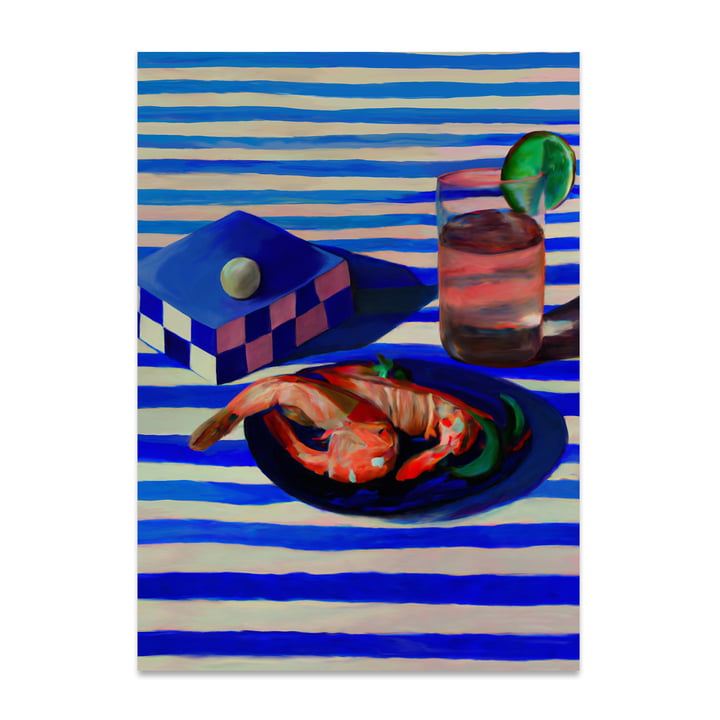 Shrimp Stripes Poster, 50 x 70 cm de Paper Collective