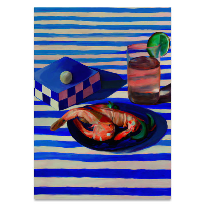 Shrimp Stripes Poster, 70 x 100 cm de Paper Collective