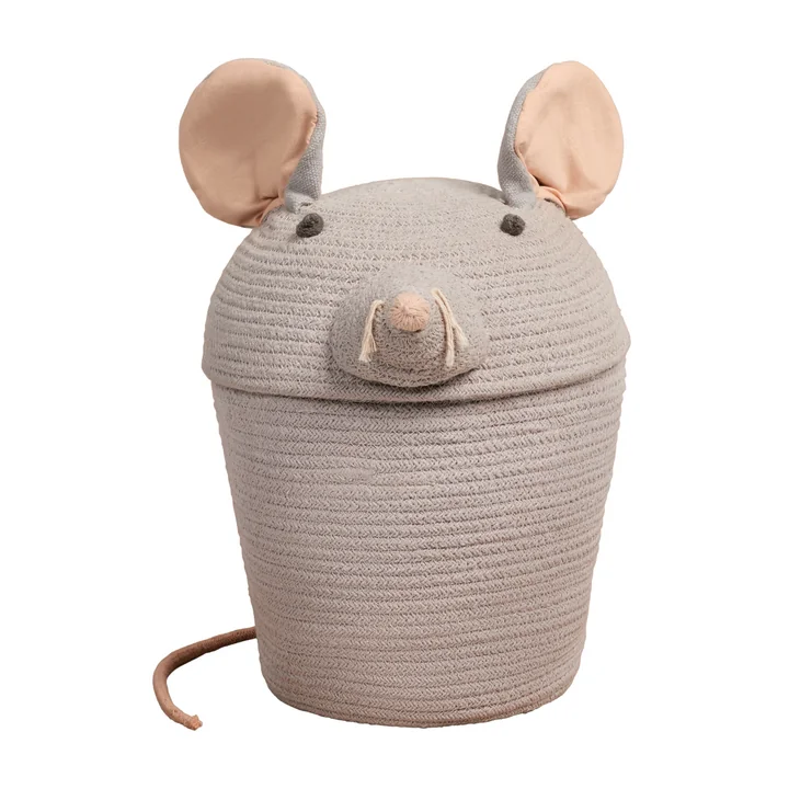 Panier de jeu et de rangement- de Lorena Canals dans la version Renata the Rat, gris
