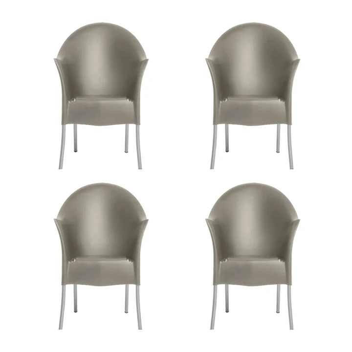 Driade - Lord Yo Fauteuil de jardin, gris clair (lot de 4)