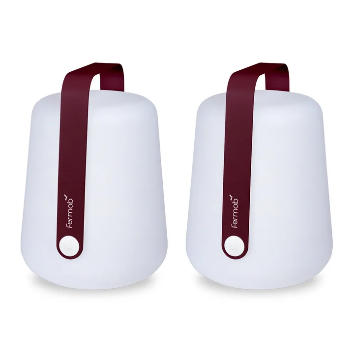 Fermob - Balad Lampe LED à accu, H 38 cm, cerise noire (lot de 2)