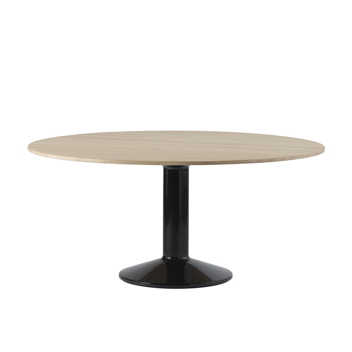 Muuto - Midst Table de salle à manger, Ø 160 cm, chêne huilé / noir