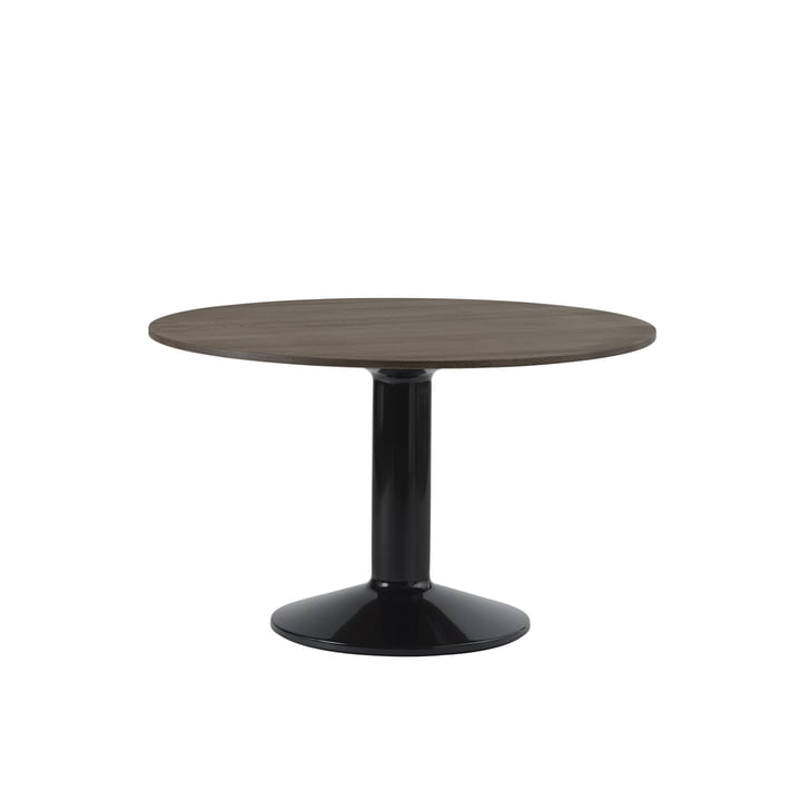 Muuto - Midst Table de salle à manger, Ø 120 cm, chêne huilé foncé / noir