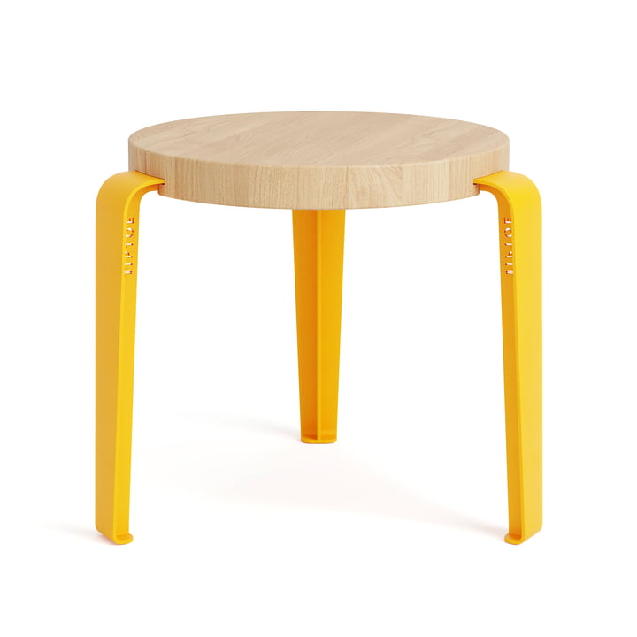 MINI LOU Tabouret pour enfants Chêne, jaune soleil de TipToe