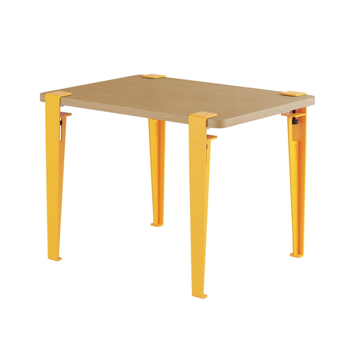 Bureau pour enfant, chêne massif, jaune soleil de TipToe