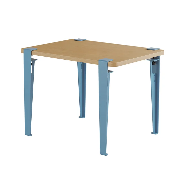 Bureau pour enfant, chêne massif, bleu ciel de TipToe