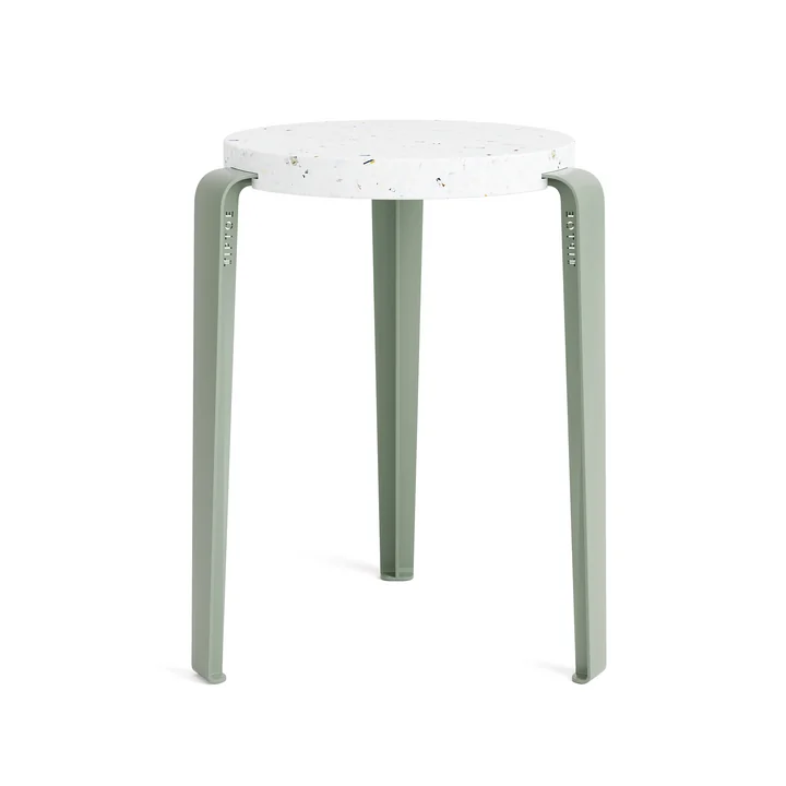 LOU Tabouret Venezia, plastique recyclé / gris eucalyptus de TipToe