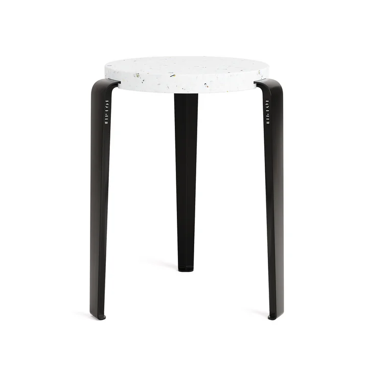 LOU Tabouret Venezia, plastique recyclé / noir graphite de TipToe