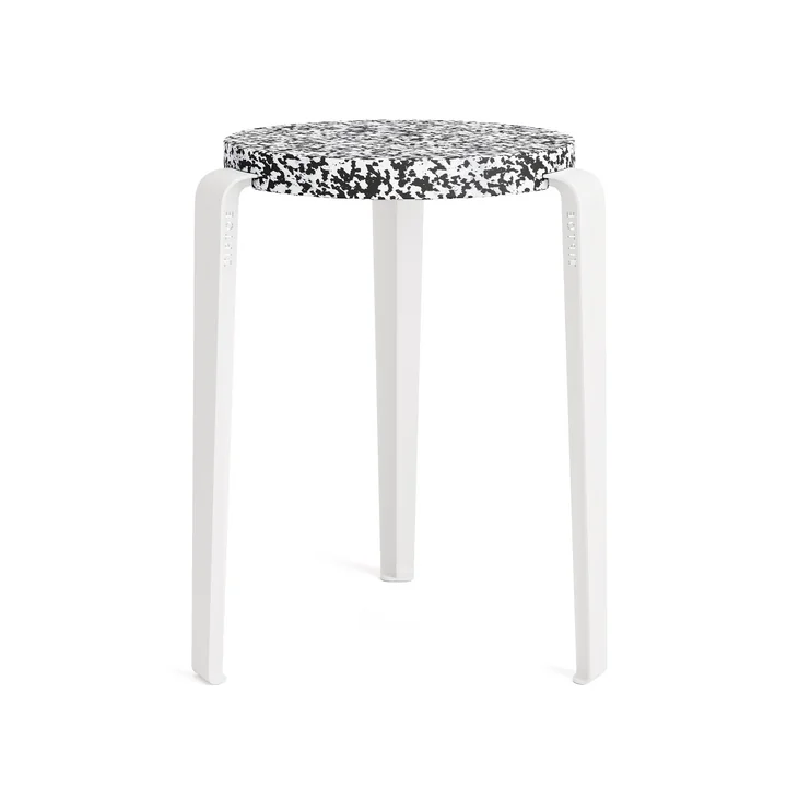 LOU Tabouret Macchiato, plastique recyclé / blanc nuage de TipToe