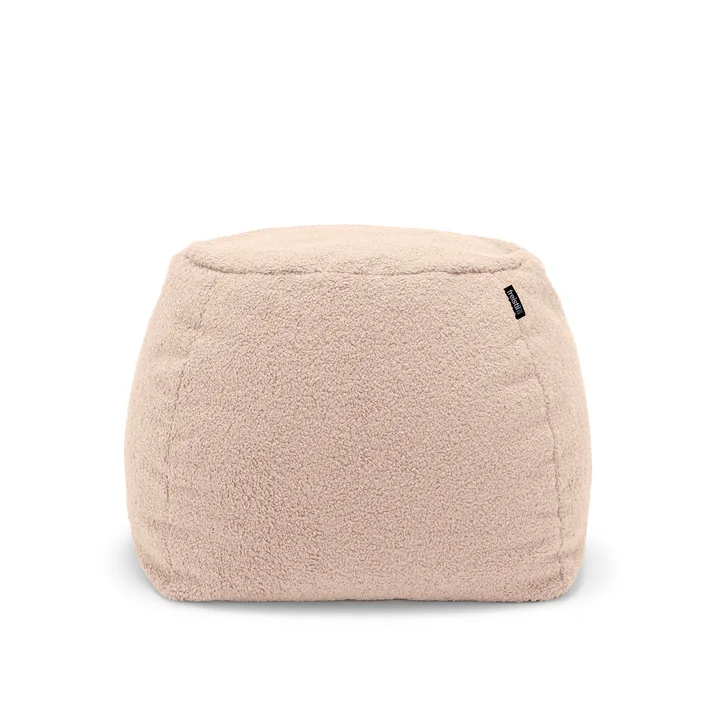 freistil - 173 Pouf (Teddy Edition), Ø 55 cm, blanc perle rosé (6531)