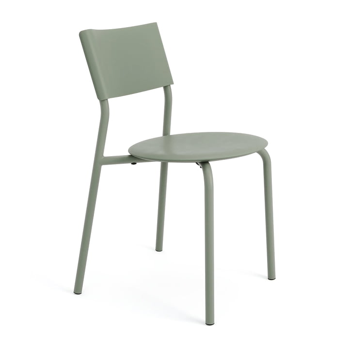 Chaise SSDr, plastique recyclé / acier, gris eucalyptus de TipToe