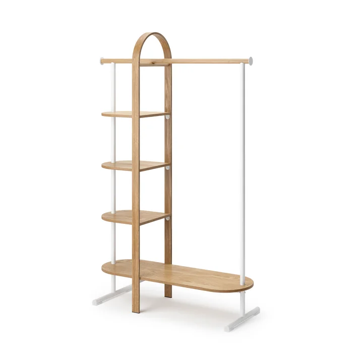 Umbra - Bellwood Portemanteau, bois d'eucalyptus naturel / blanc