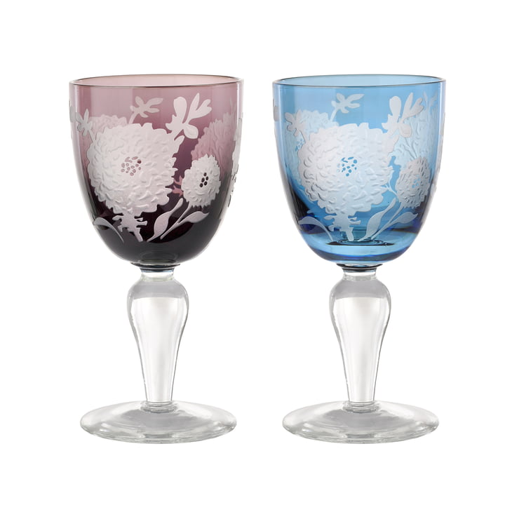 Pols Potten - Peony Verre à vin, multicolore